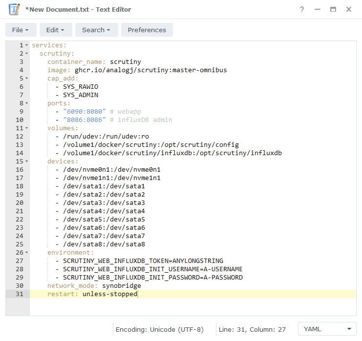 Scrutiny SMART Monitoring in Docker on a Synology NAS